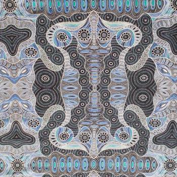 Preview: BLUE REGENERATION Aborigines Stoff aus Australien